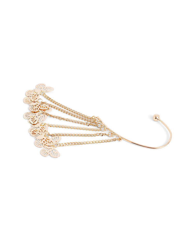 Butterfly Sequenced Gold Plated Elegant Ear Cuff Earrings