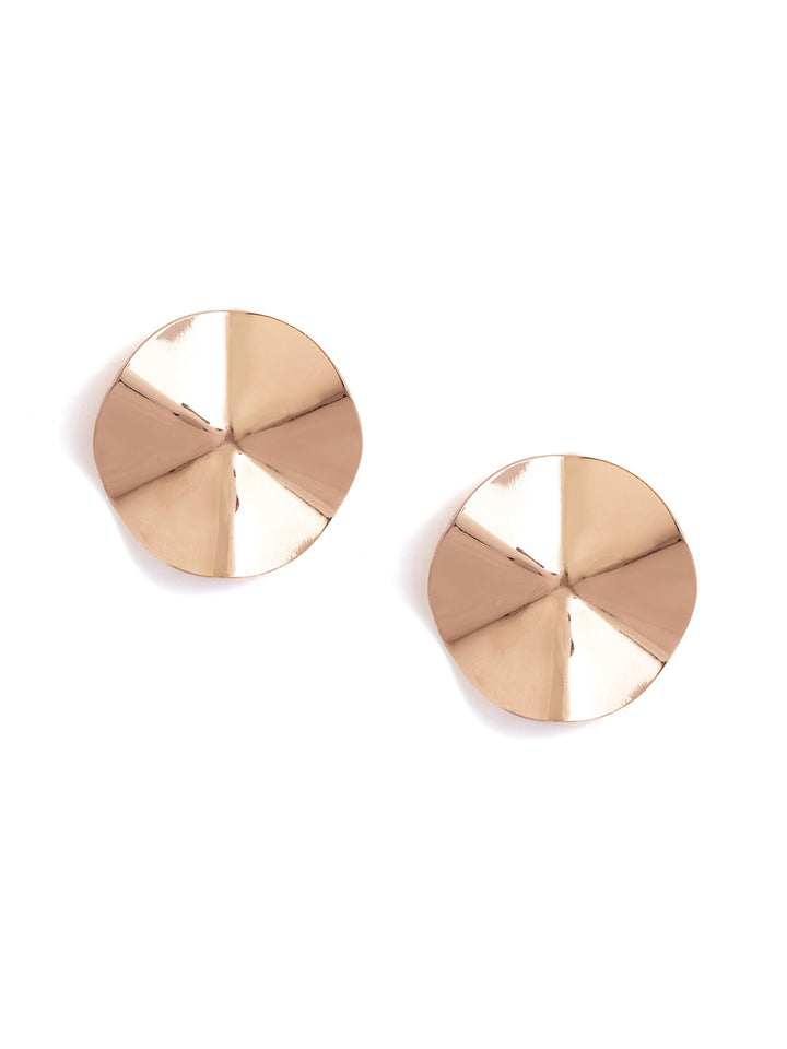 Swirl Floral Elegance Gold Plated Statement Stud Earrings