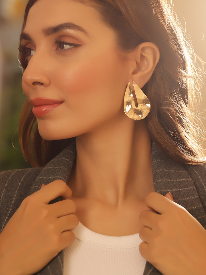 Statement Elegance Gold Plated Fancy Stud Earrings