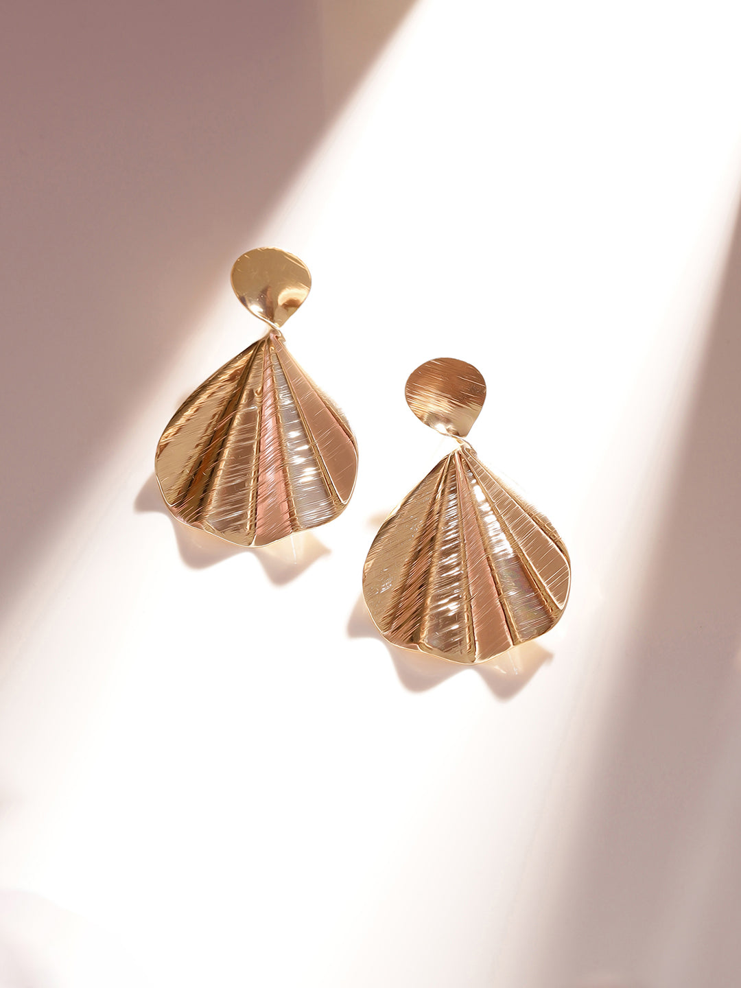 Gold Plated Statement Elegance Drop Pattern Earrings