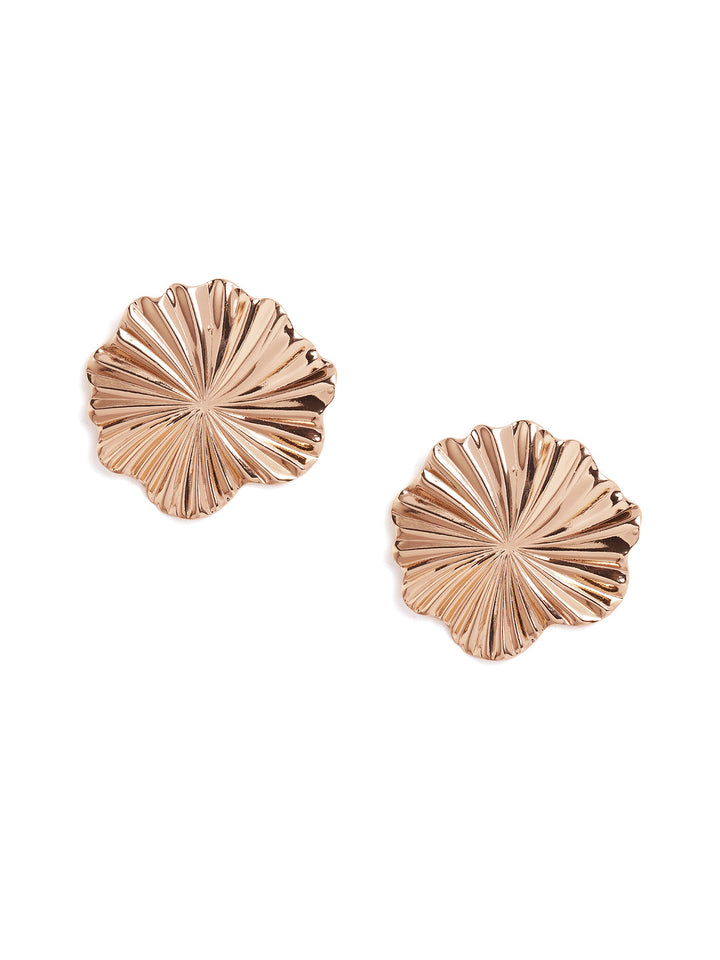 Bloomed Floral Stud Pattern Gold Plated Fancy Earrings