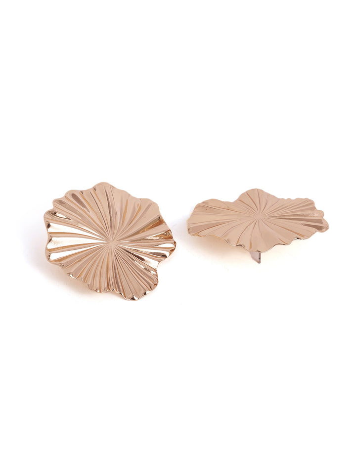 Bloomed Floral Stud Pattern Gold Plated Fancy Earrings