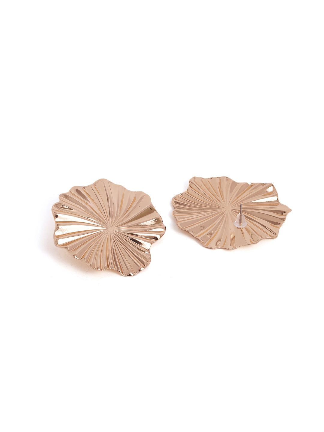 Bloomed Floral Stud Pattern Gold Plated Fancy Earrings