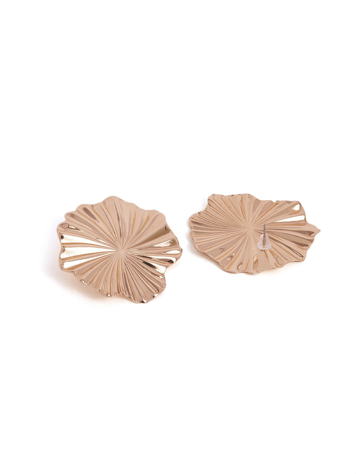 Bloomed Floral Stud Pattern Gold Plated Fancy Earrings