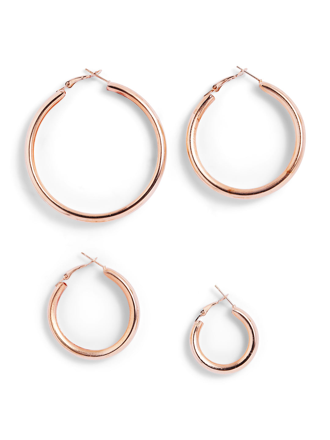 4 pair of Hoops Gold Plated Fancy Combo Earrings