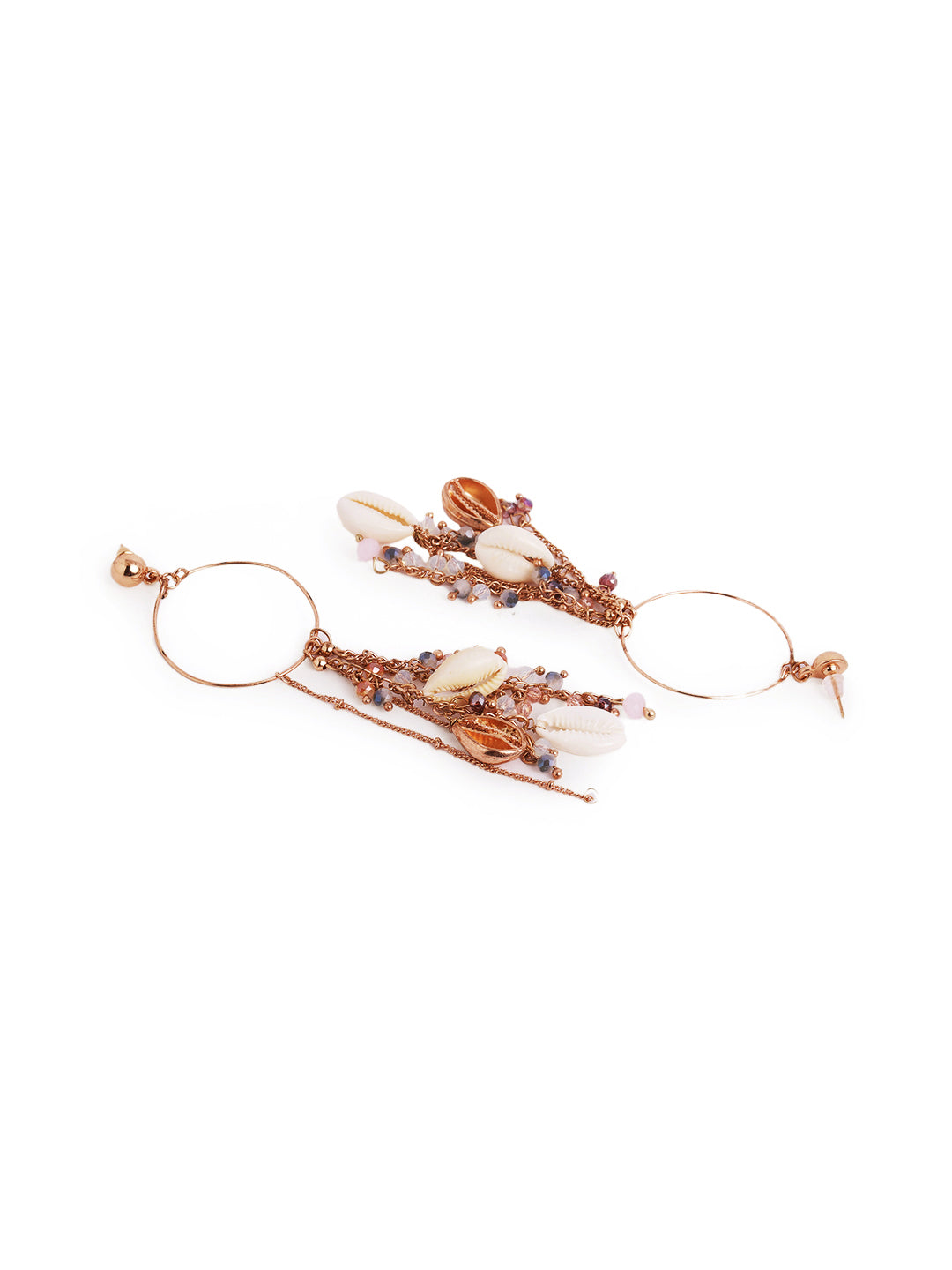 Stylish Sea Shell Elegance Gold Plated Drop Earrings