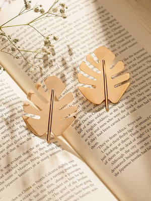 Leaf Design Gold Plated Fancy Stud Earrings