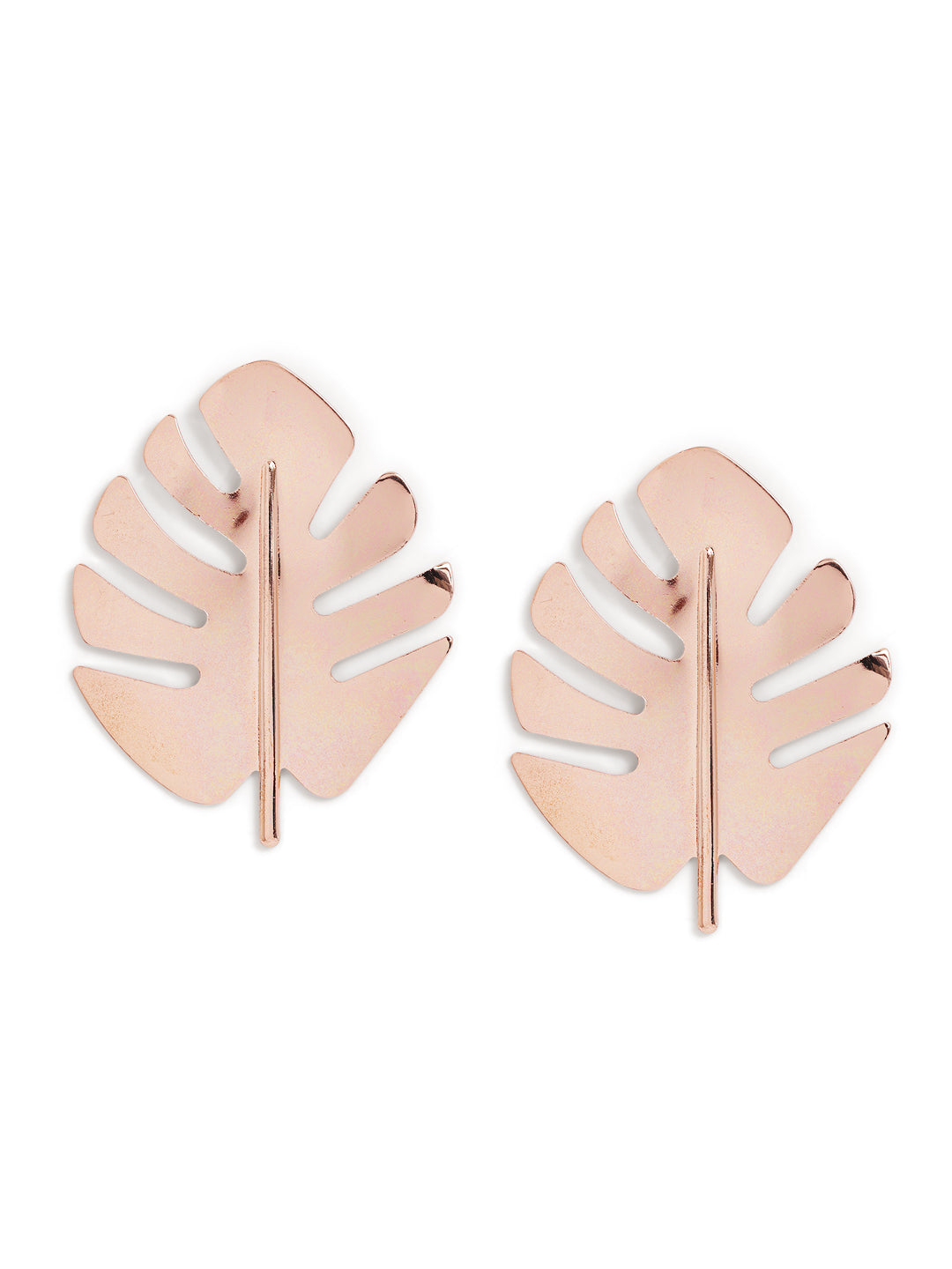 Leaf Design Gold Plated Fancy Stud Earrings