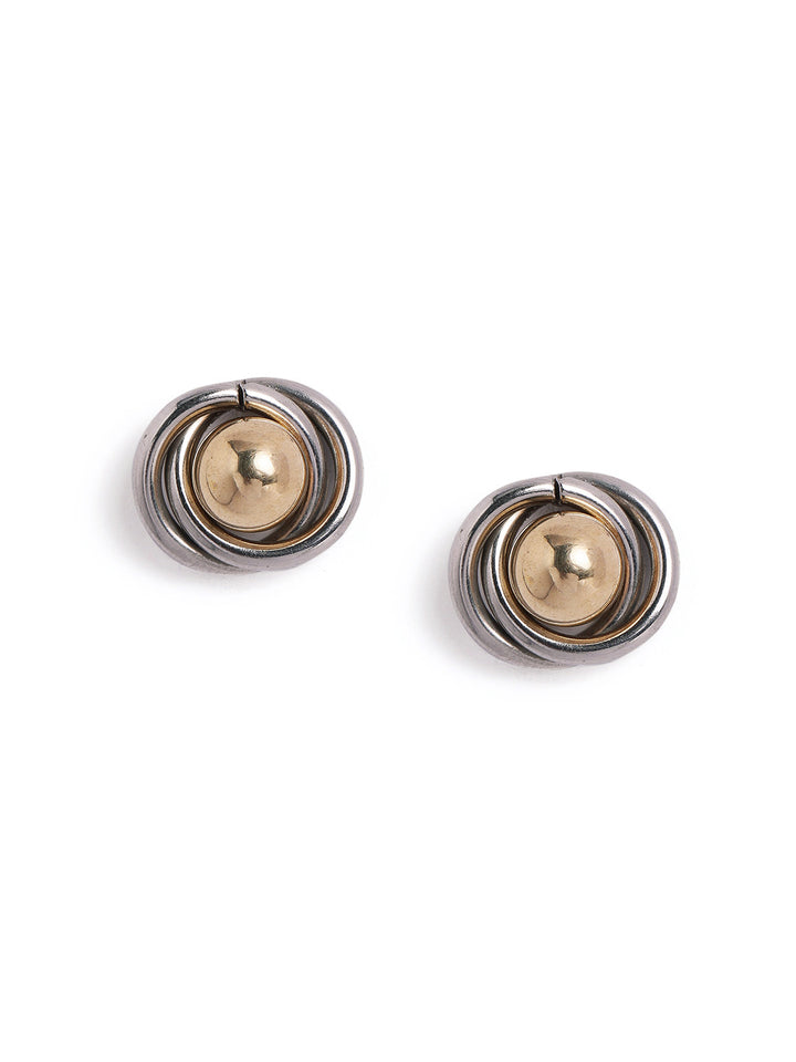 Swirl Pattern Dual Plated Elegant Stud Simple Earrings