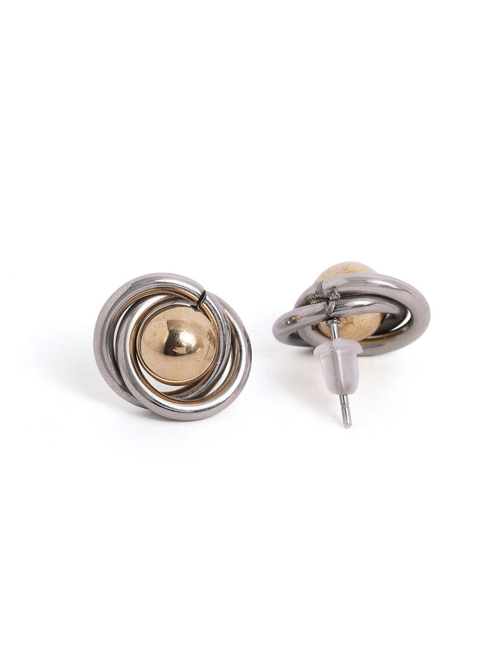 Swirl Pattern Dual Plated Elegant Stud Simple Earrings