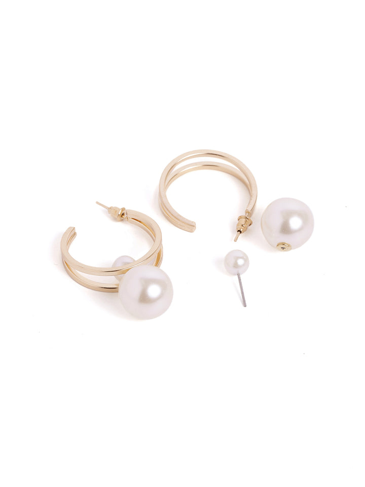 Pearl Elegant Gold Plated Fashionable Drop Earrings