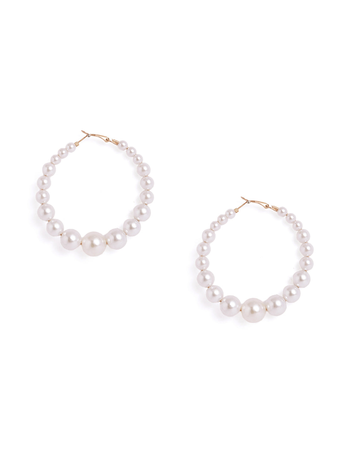 Pearl Sequenced Fancy Statement Hoop Earrings