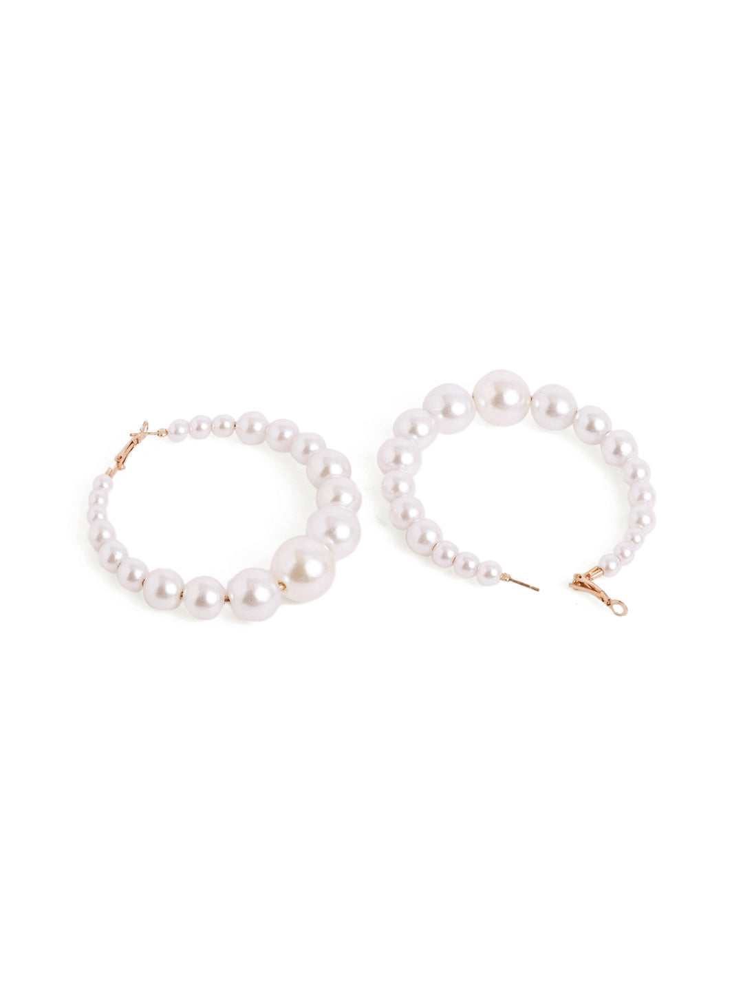 Pearl Sequenced Fancy Statement Hoop Earrings