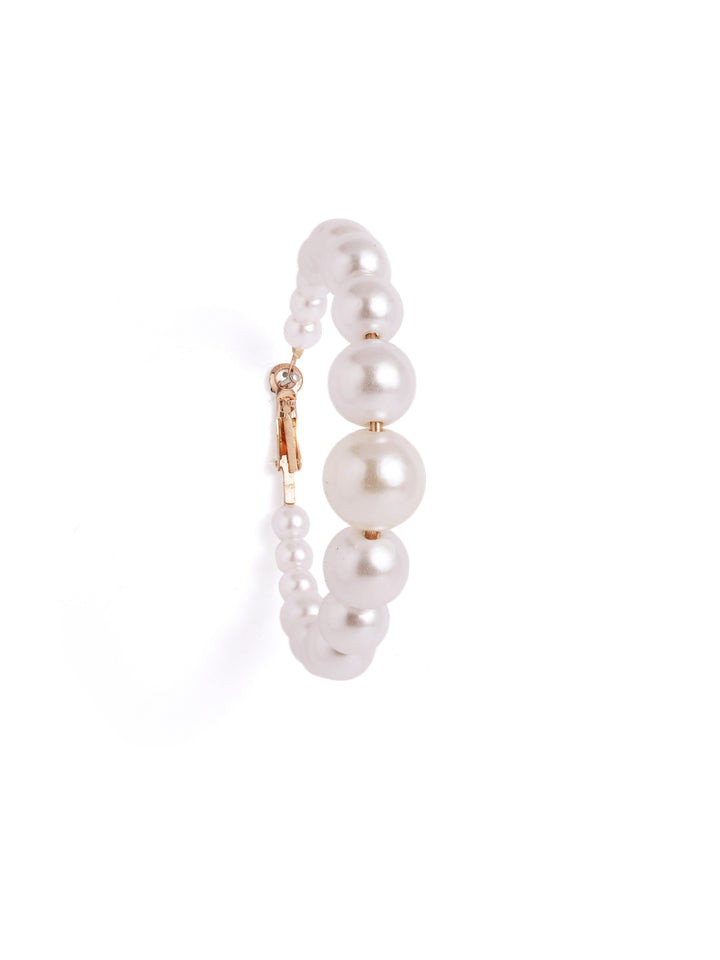 Pearl Sequenced Fancy Statement Hoop Earrings