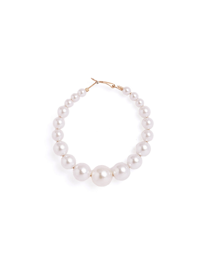 Pearl Sequenced Fancy Statement Hoop Earrings