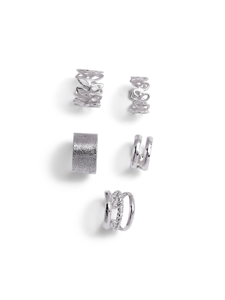 5 Pieces of Ear Cuff Fancy Silver Plated Elegant Earrings