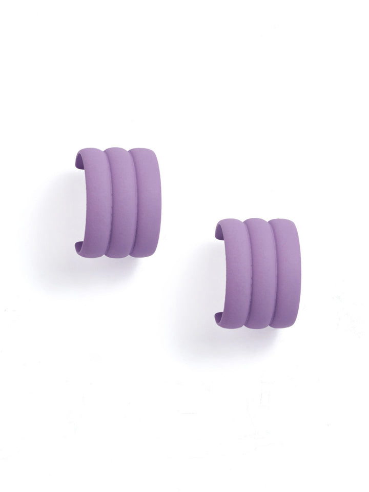 Lavender Contemporary Statement Mini Hoops Earrings