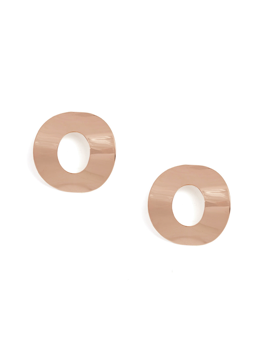 Simple Geometry Design Gold Plated Elegant Stud Earrings