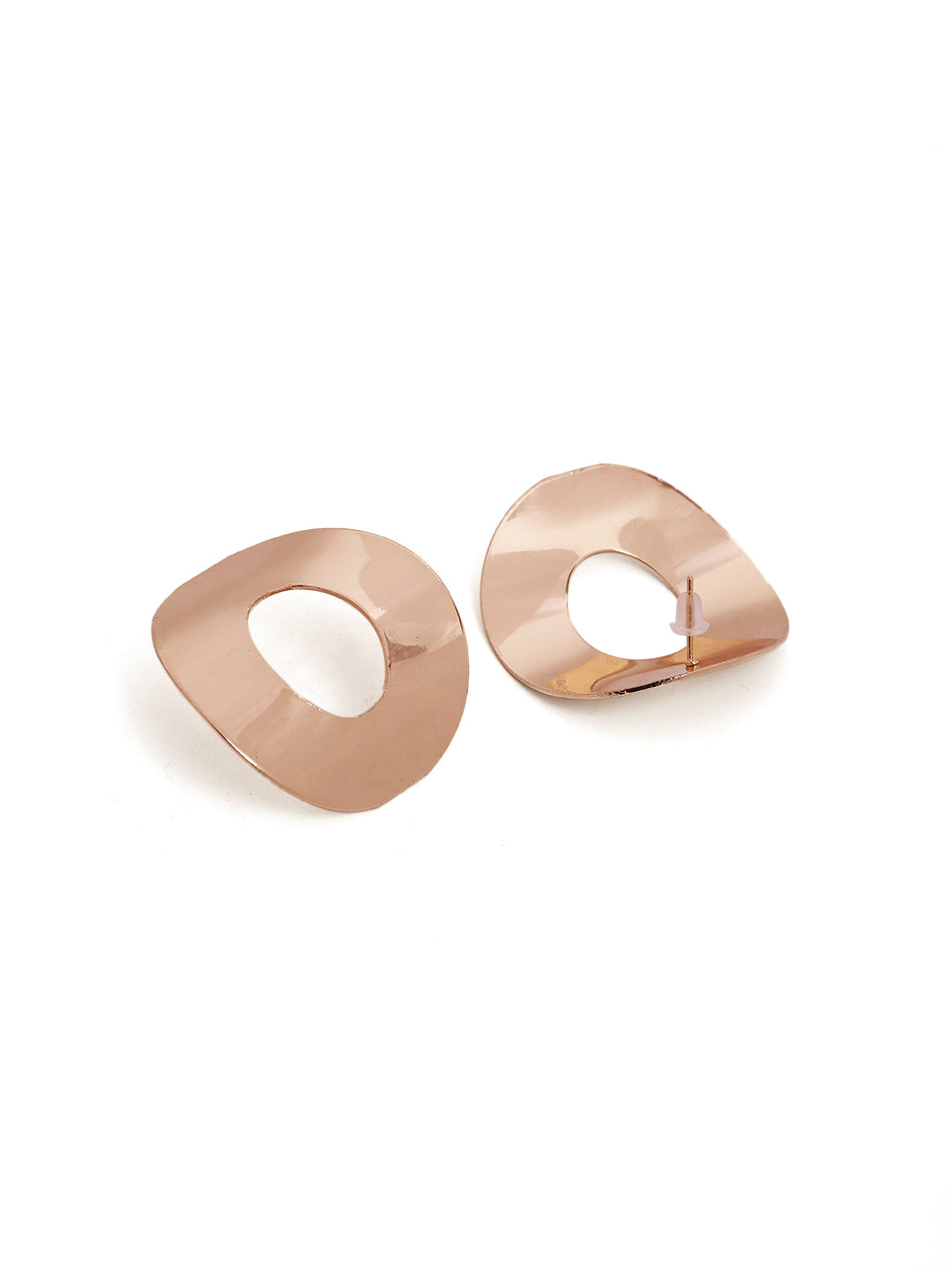 Simple Geometry Design Gold Plated Elegant Stud Earrings