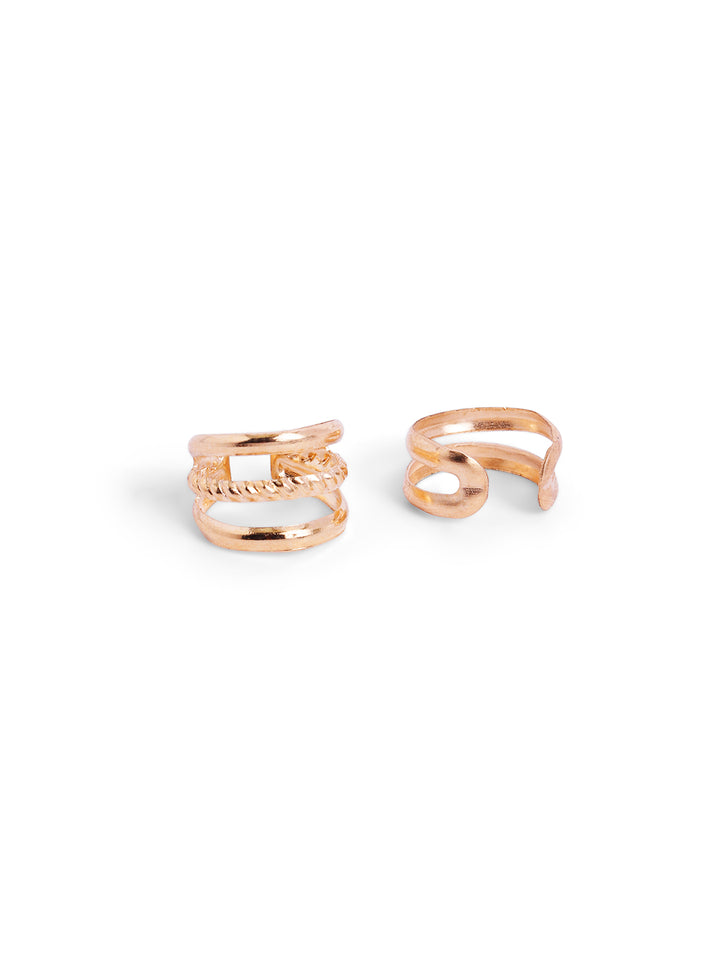 5 Pieces of Ear Cuff Gold Plated Fancy Earrings