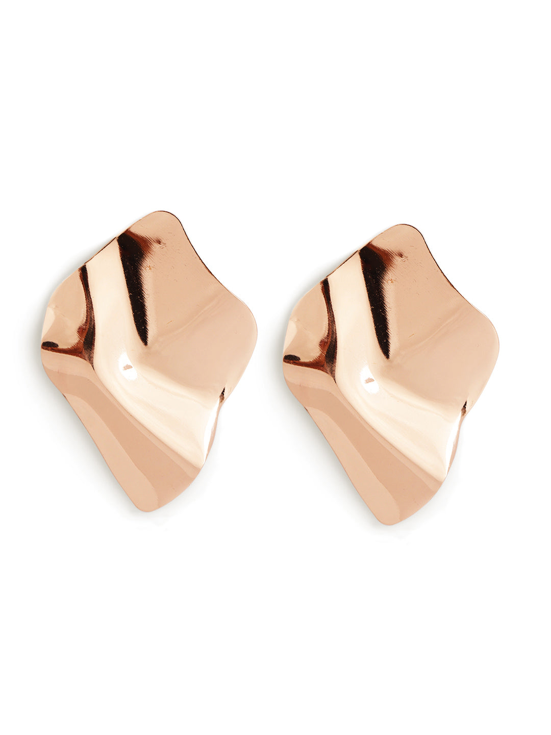 Plain Fancy Elegance Gold Plated Statement Stud Style Earrings