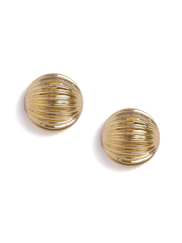 Gold Plated Mini Balls Pattern Stud Style Earrings