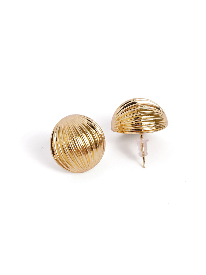 Gold Plated Mini Balls Pattern Stud Style Earrings