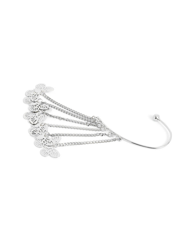 Butterfly Tassels Silver Plated Ear Cuff Fancy Earrings