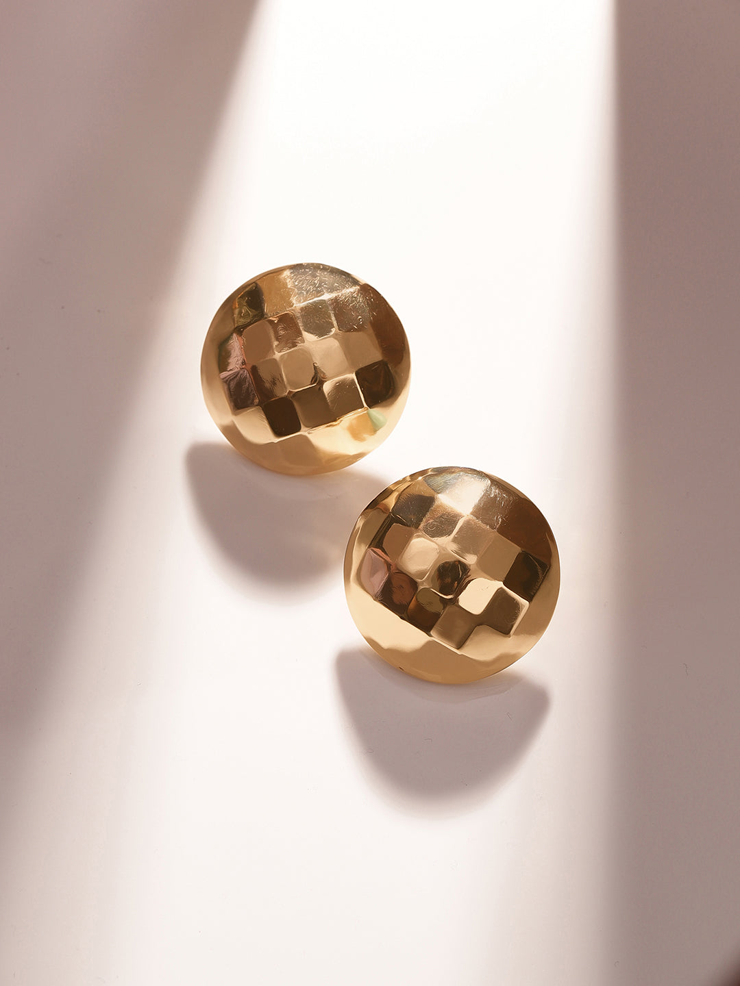 Gold Plated Elegant Ball Pattern Stud Earrings