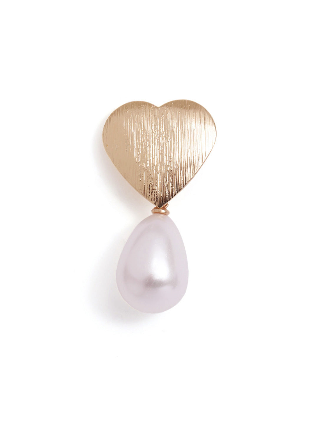 Heart Shaped Gold Plated Stud with Pearl Drop Style Earrings