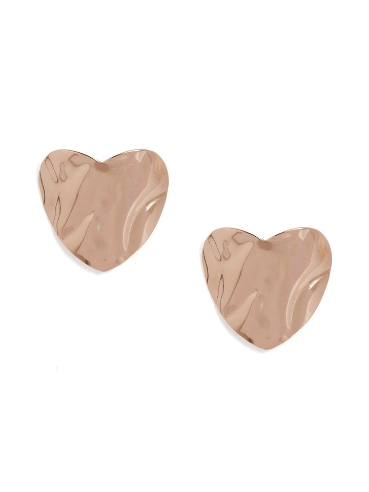 Love Heart Pattern Gold Plated Fashionable Stud Earrings