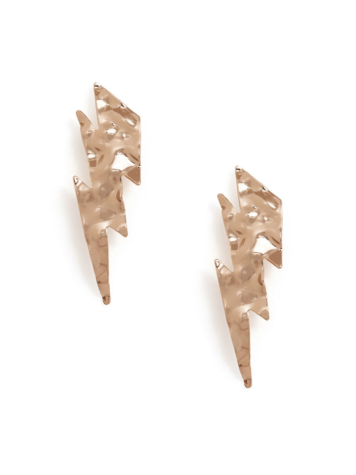 Statement Elegance Hammered Pattern Gold Plated Stud Earrings