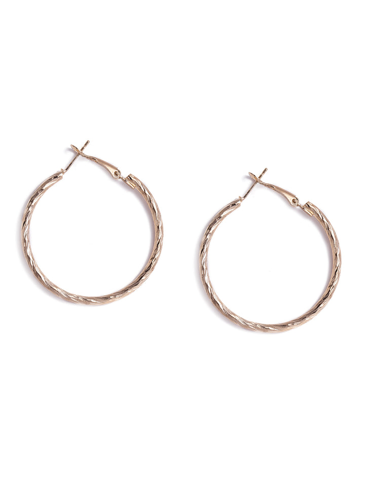 Contemporary 6 Pair of Combo Gold Plated Stud and Hoops Earrings