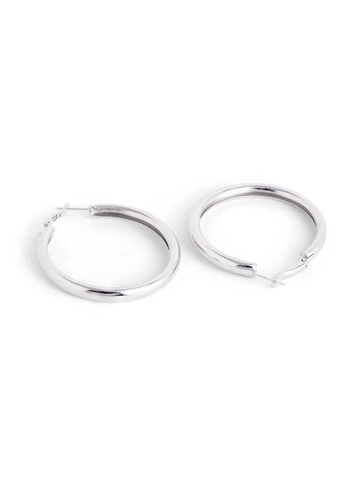 4 Pair of Elegant Silver Plated Fancy Combo Hoops Earrings