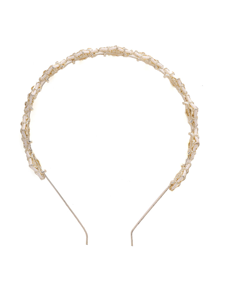 Priyaasi Diamond shaped Pearl Kundan Hair Band