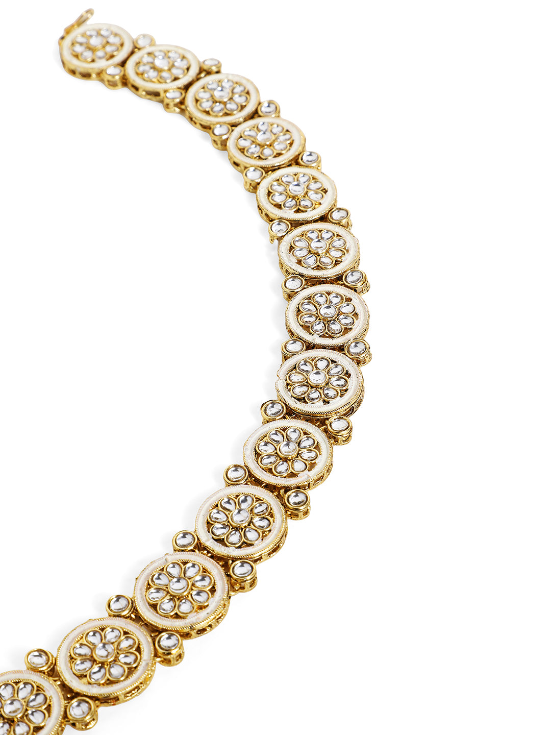 Geometric Elegance Kundan White Pattern Matha Patti