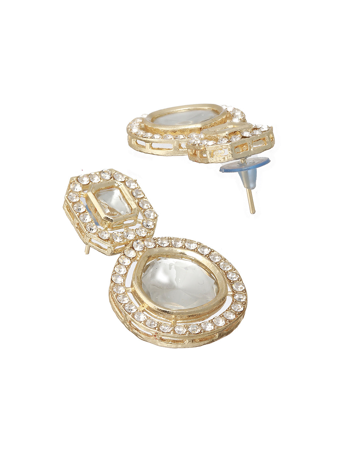 Geometric Glam Polki Kundan Gold-Plated Jewellery Set