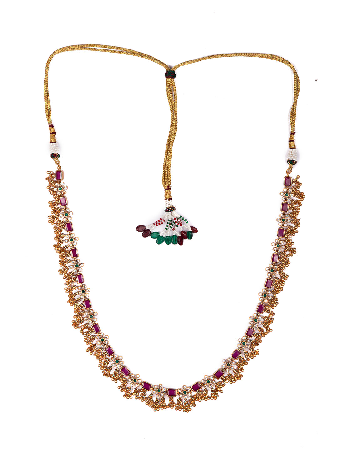 Priyaasi Stone Studded Gold Plated Floral Jewellery Set
