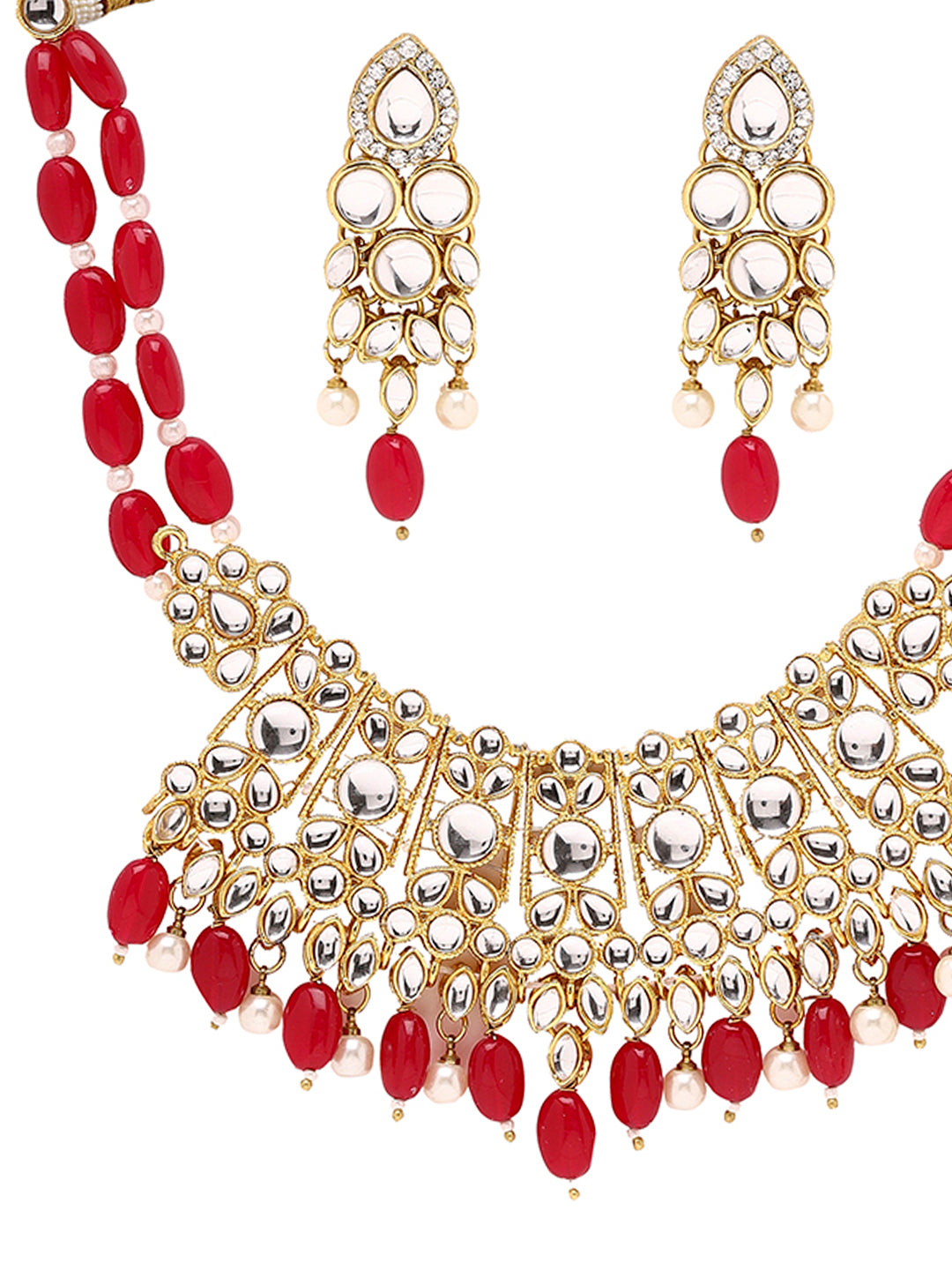 Priyaasi The Combo of Radiant Rubies and Elegant Kundan Jewellery Set