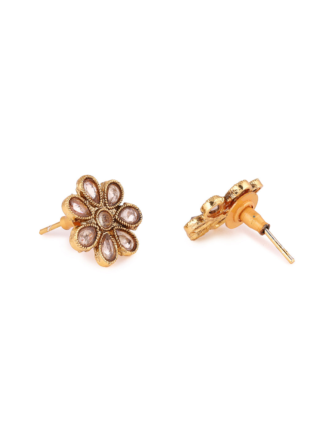 Priyaasi Gold Stones Floral Choker Jewellery Set