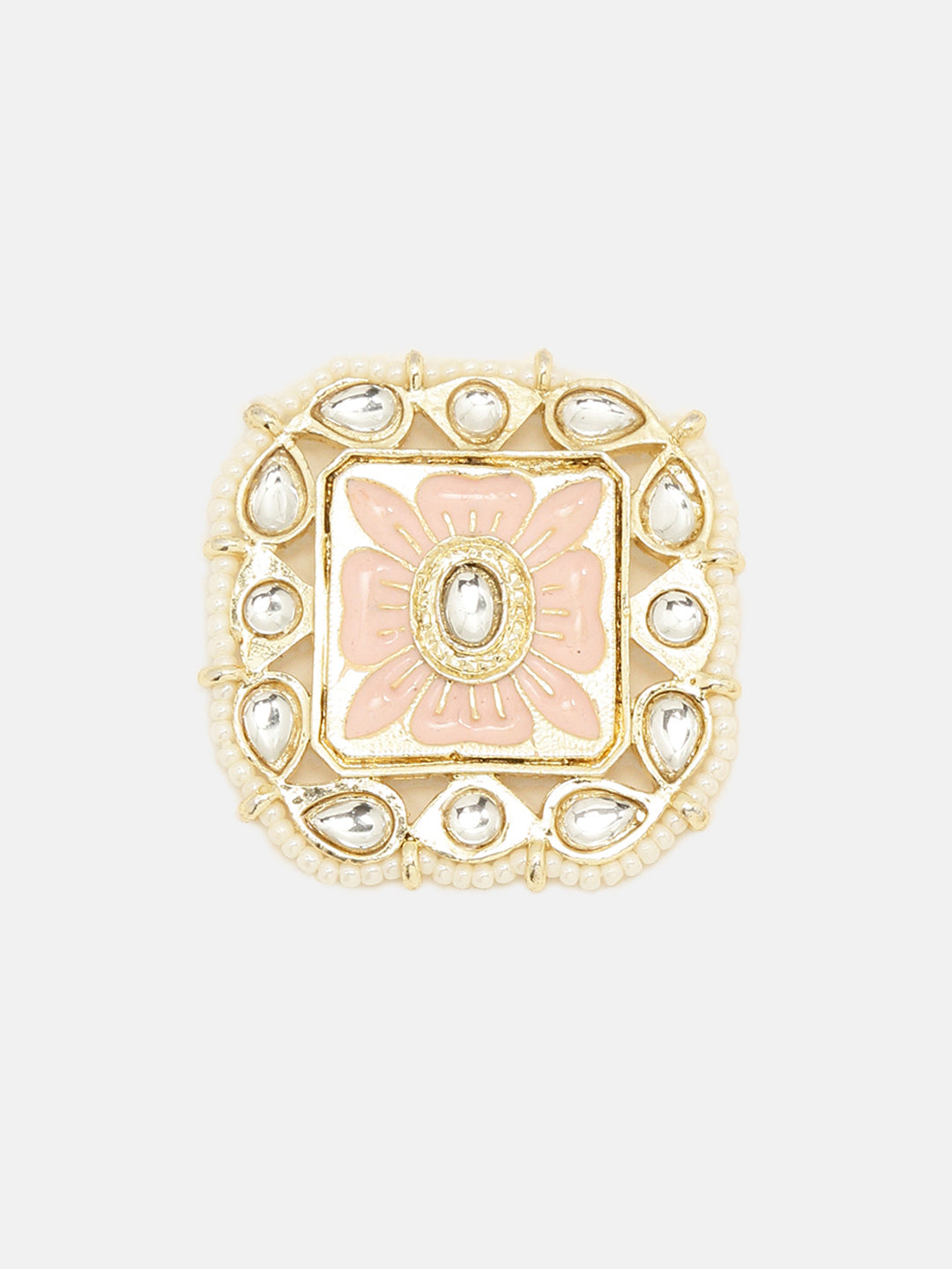 Priyaasi Plain Pink Meenakari Kundan Choker Design with Stud Earrings Jewellery Set