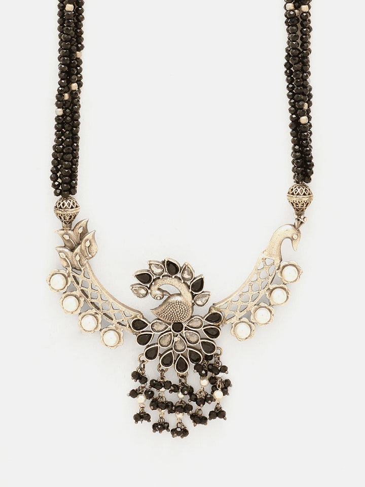 Priyaasi Silver Plated Black Oxidized Jewellery Set