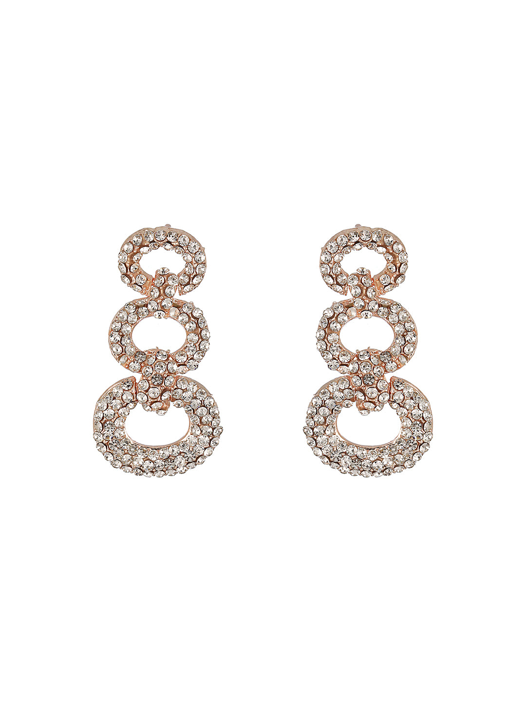 Studded Oval Link Rose Gold-Plated Jewellery Set