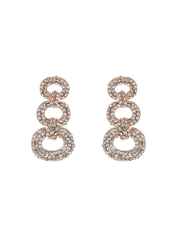 Studded Oval Link Rose Gold-Plated Jewellery Set