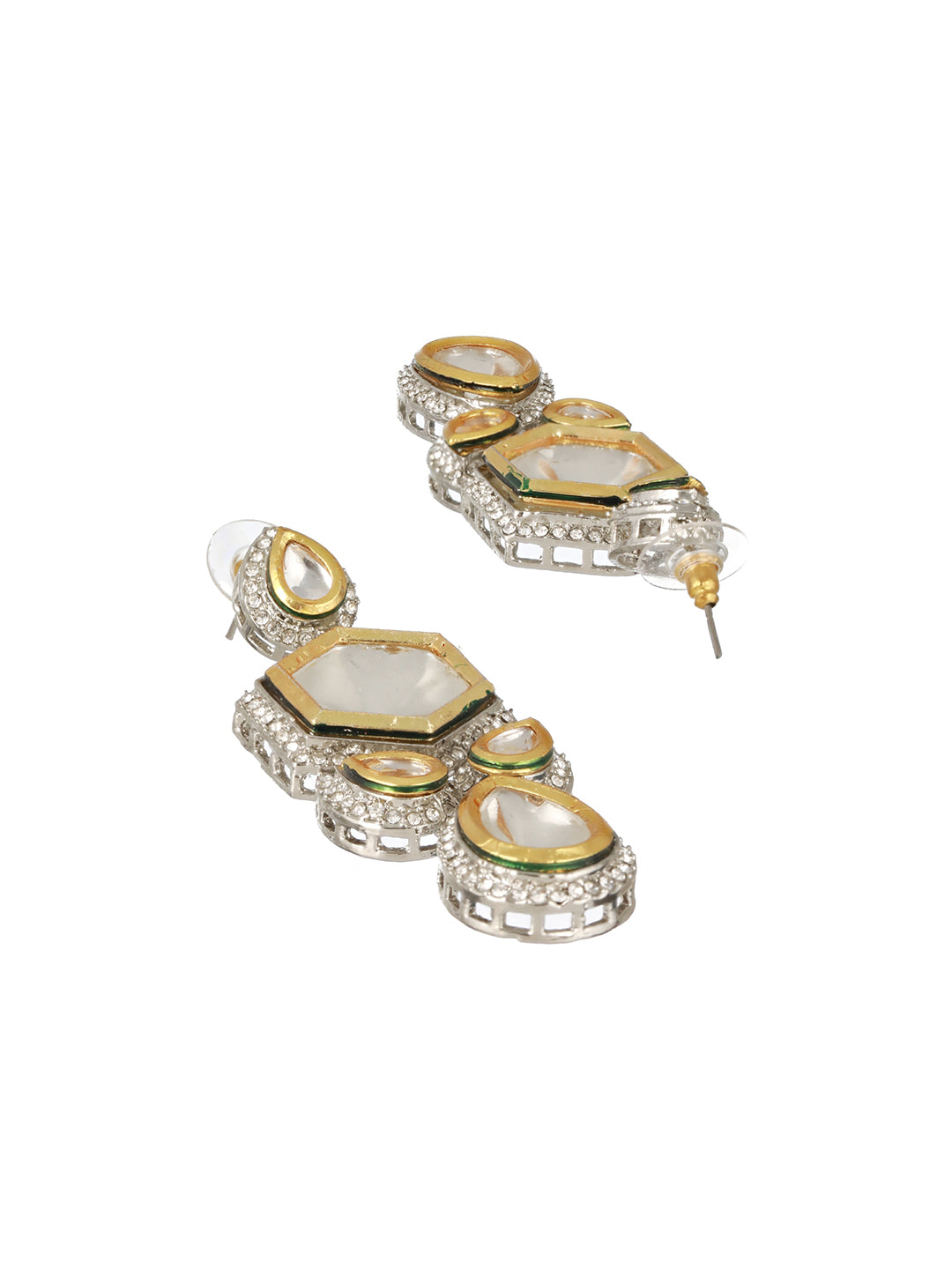Priyaasi Multicolor Polki Kundan Beaded Gold-Plated Choker Jewellery Set with Maang Tikka