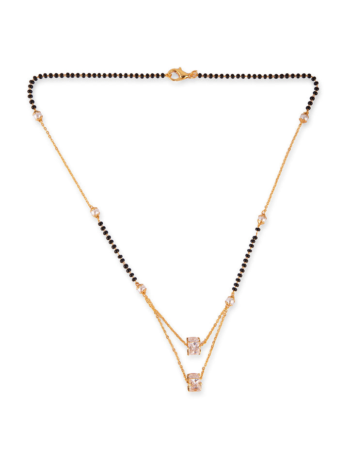 Priyaasi Gold Plated Black Beads Mangalsutra