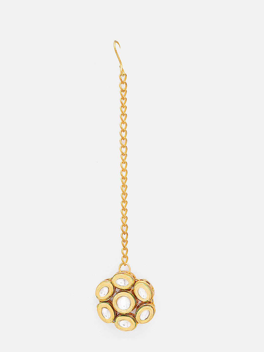Priyaasi Flower Shape Kundan Gold Plated Simple Maangtika