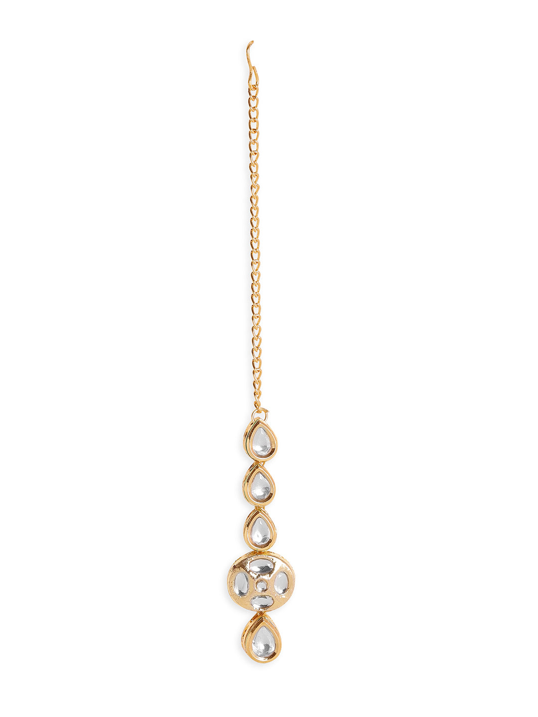 Priyaasi Floral Kundan Design Gold plated maangtika