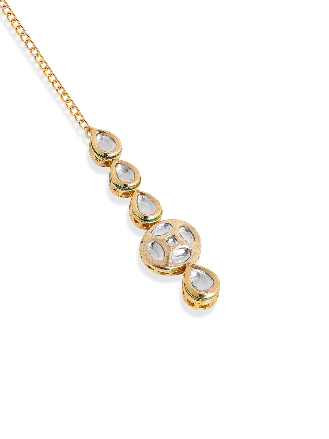 Priyaasi Floral Kundan Design Gold plated maangtika