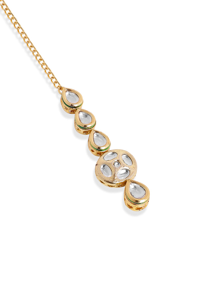 Priyaasi Floral Kundan Design Gold plated maangtika